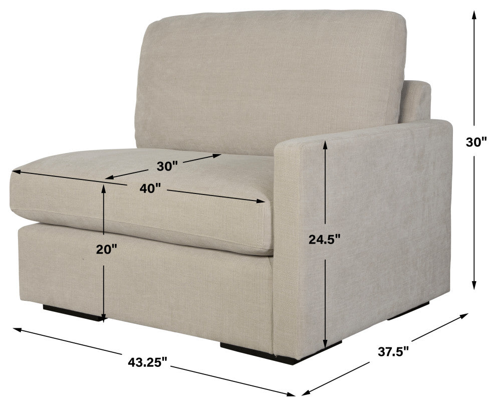 Uttermost Refuge Sand Right Arm Facing Sofa
