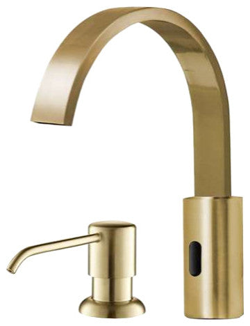 Fontana Commercial Brushed Gold Touchess Automatic Sensor Faucet, Soap Dispenser