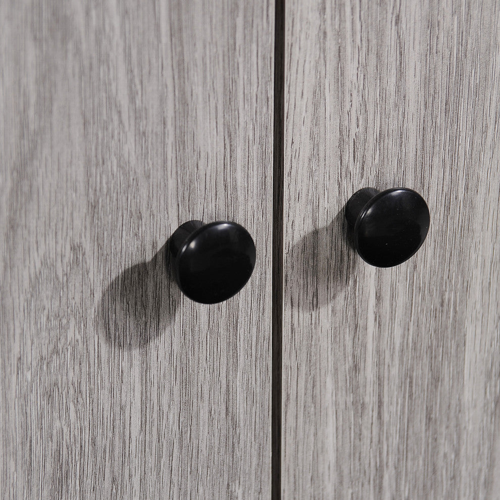 GDF Studio Justina Mid Century Modern Finished Fiberboard Cabinet, Gray Oak