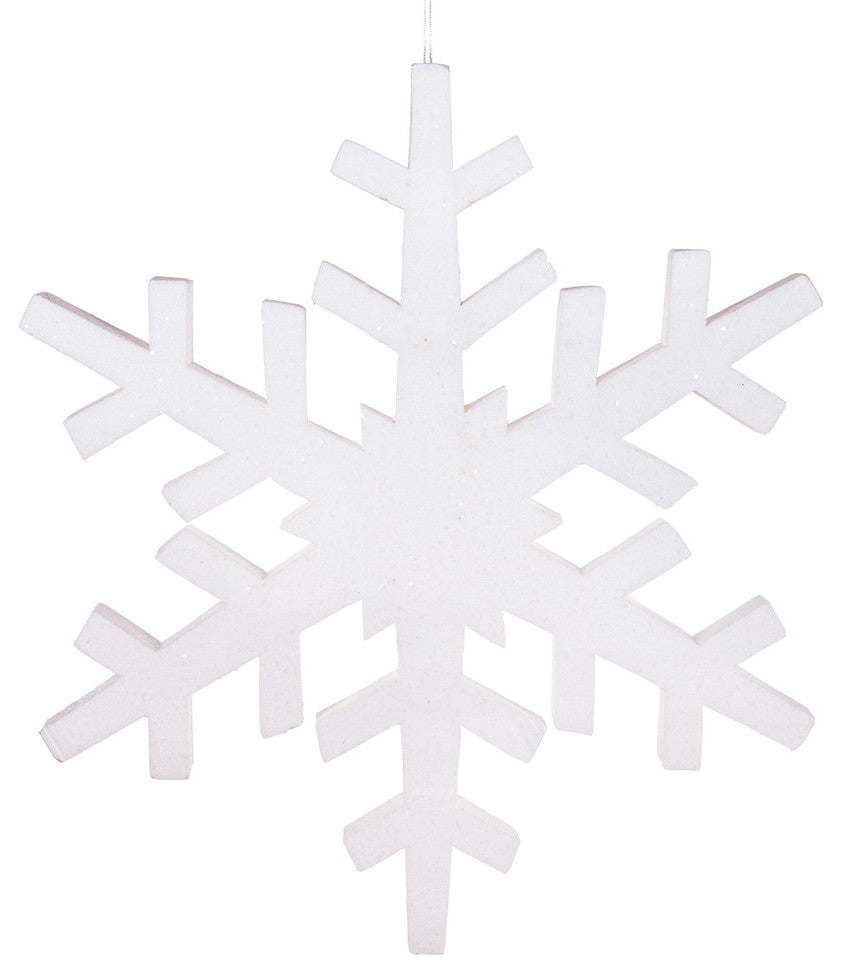 Vickerman L134801 30" White Glitter Snowflake Christmas Ornament