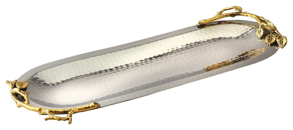 Elegance Gilt Leaf Long Oval Dish