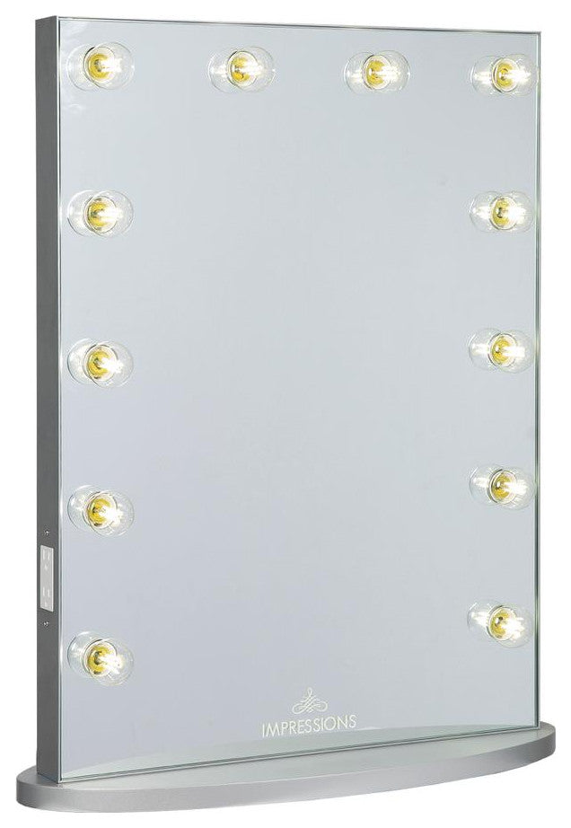 Hollywood Glow Lite XL Vanity LED Mirror, Shimmery Silver