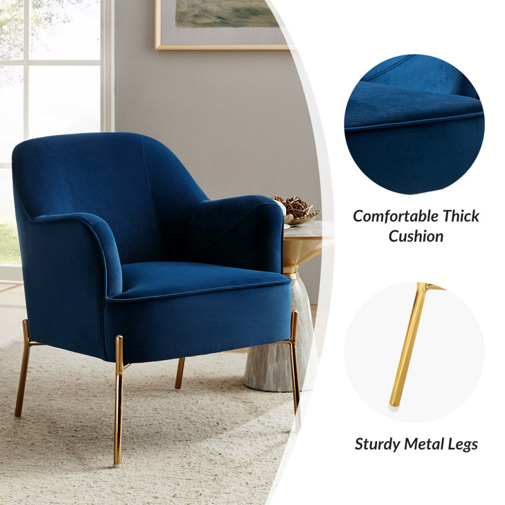Nora Fabric Accent Chair, Navy