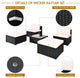 Costway 5 PC Patio Sectional Lounge Rattan Furniture Wicker Sofa Furniture set
