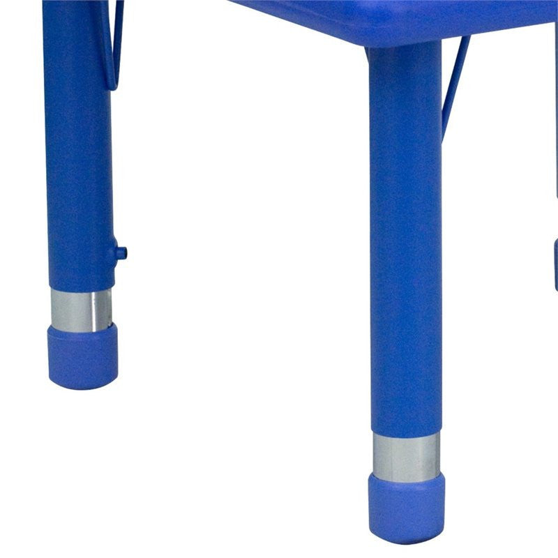 24" Square Blue Plastic Height Adjustable Activity Table