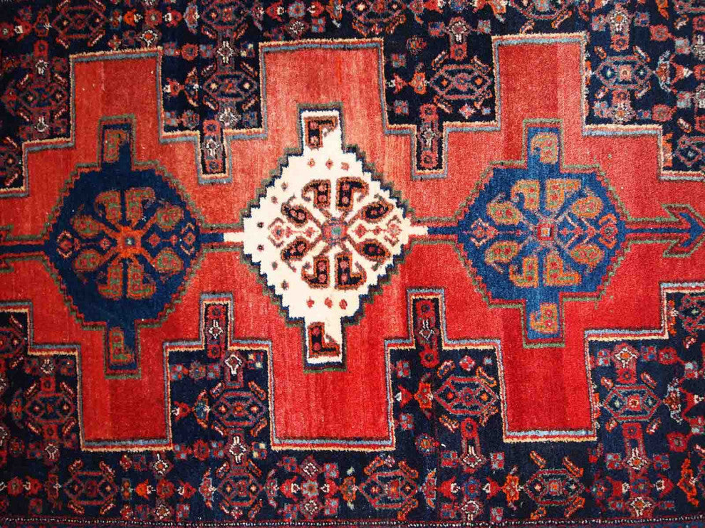 Handmade Vintage Persian Senneh Rug, 3.9'x5.5', 119cmx169cm 1960s