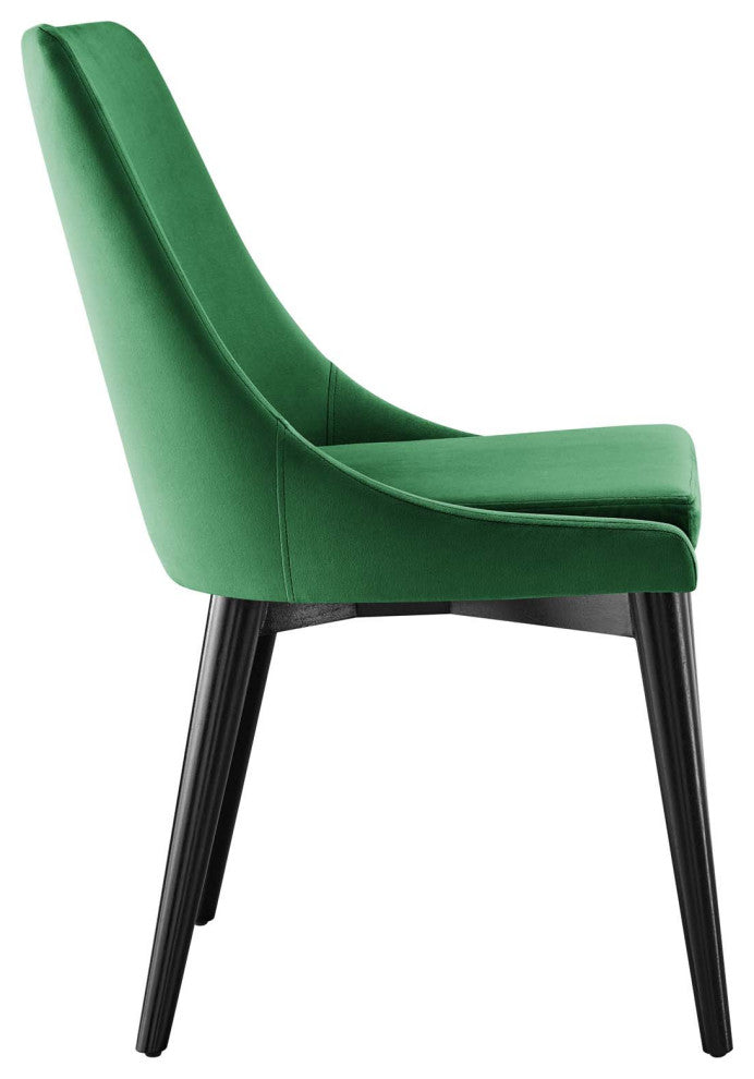 Viscount Accent Performance Velvet Dining Chairs, Set of 2, Emerald