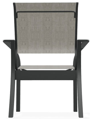 Leeward Sling Stackable Outdoor Dining Chair, Smoke/Graphite