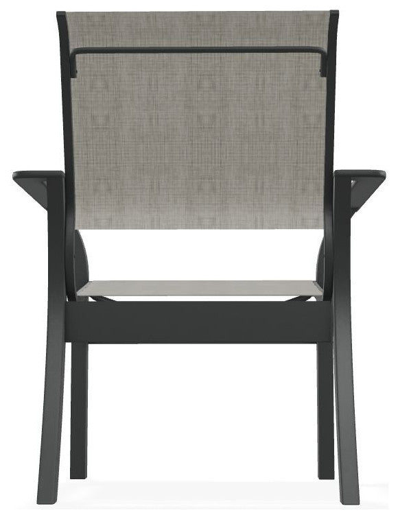 Leeward Sling Stackable Outdoor Dining Chair, Smoke/Graphite