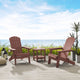 Inspired Home Daylan Outdoor Table, Weather Resistant, Brick