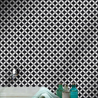 Amlo Handmade Cement Tile, Black/White, Sample