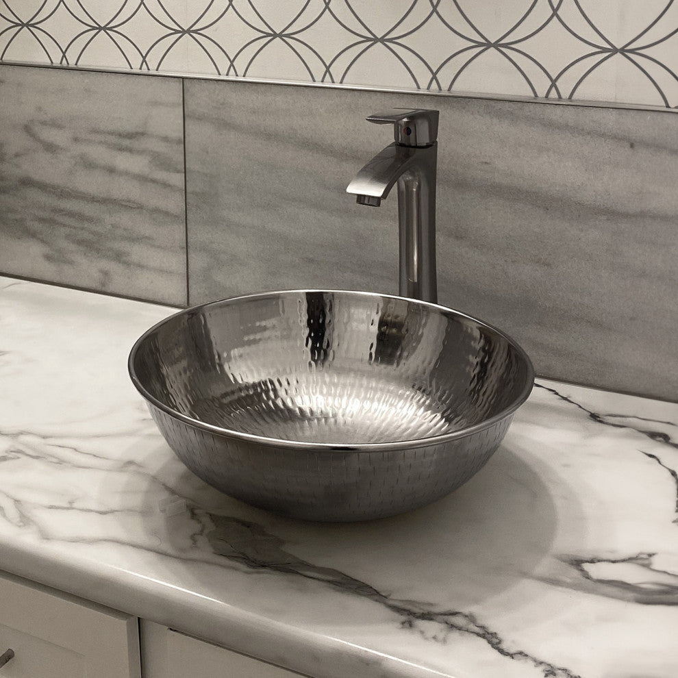 Bohr 14" Vessel Bathroom Sink in Nickel