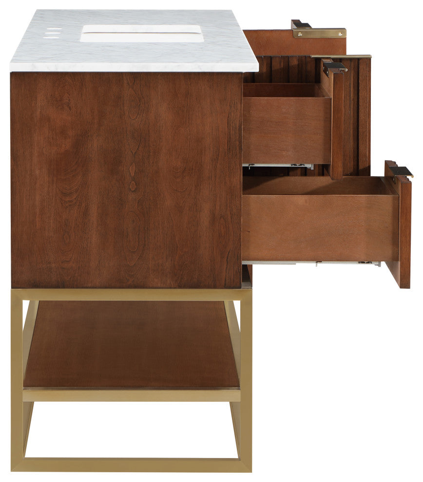 Monad Bathroom Vanity, Walnut, 48" Wide