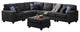 Jocelyn Dark Gray Woven 7-Piece Modular L-Shape Sectional Sofa With Ottoman