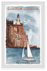 "Split Rock Lighthouse" Framed Painting Print, 20x30