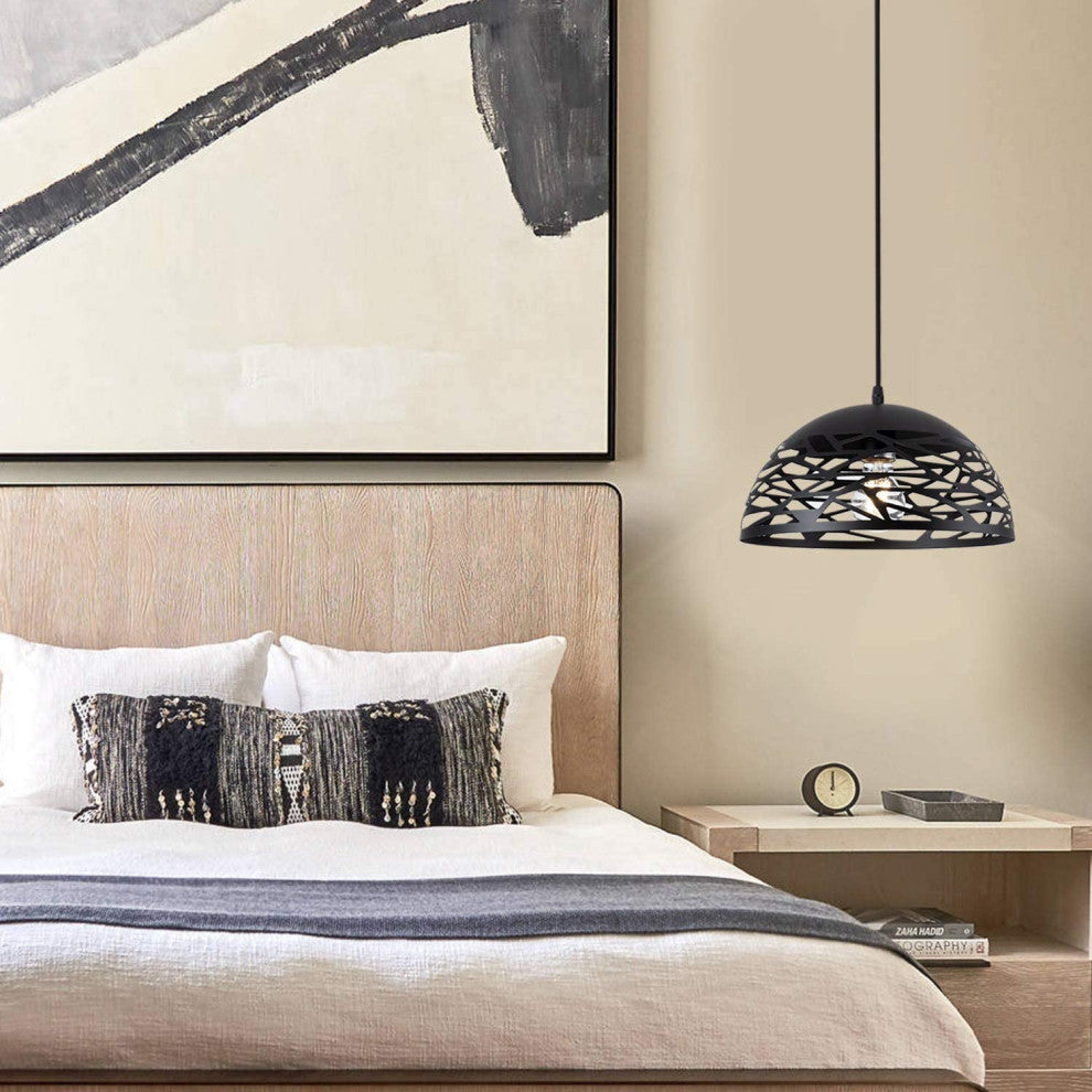 Modern Black Hanging Light Plug in Pendant Light Fixture