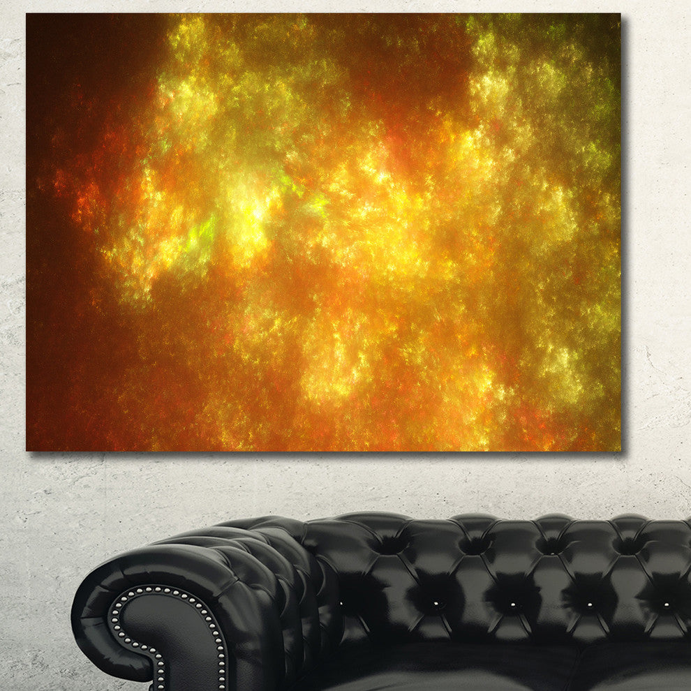 Blur Golden Sky with Stars, Oversized Abstract Canvas Art Print, 60x40