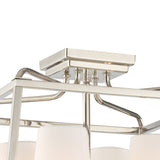 Libby Langdon Sylvan 4 Light Ceiling Mount, Candle/Silk, Polished Nickel