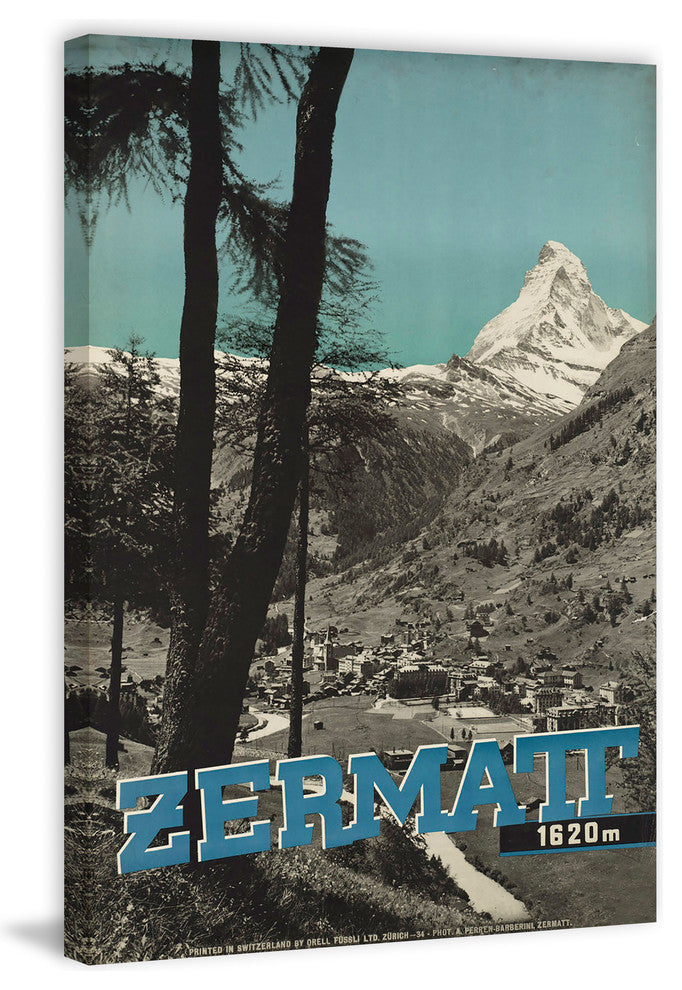 "Zermatt" Painting Print on Wrapped Canvas, 40"x60"
