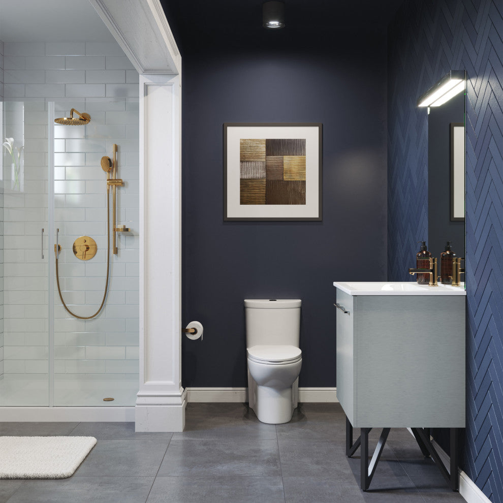 Sublime 1-Piece Elongated Toilet Dual Flush, Black Hardware 1.1/1.6 gpf