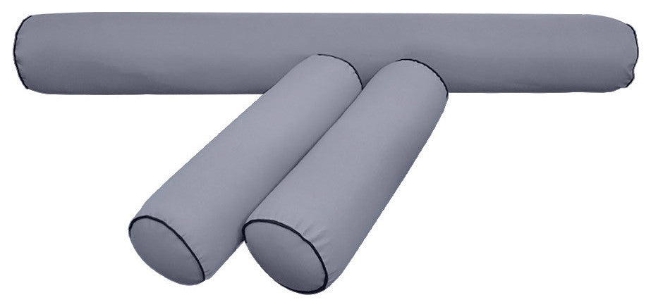 Style 6 Twin-XL Contrast Pipe Trim Bolster Pillow Outdoor Slip Cover ONLY AD001