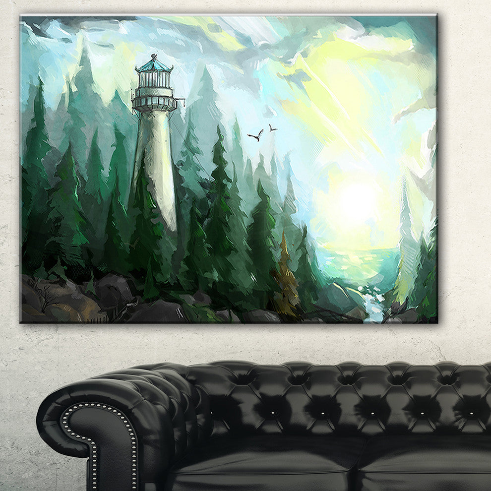 "Landscape With River and Trees" Canvas Print
