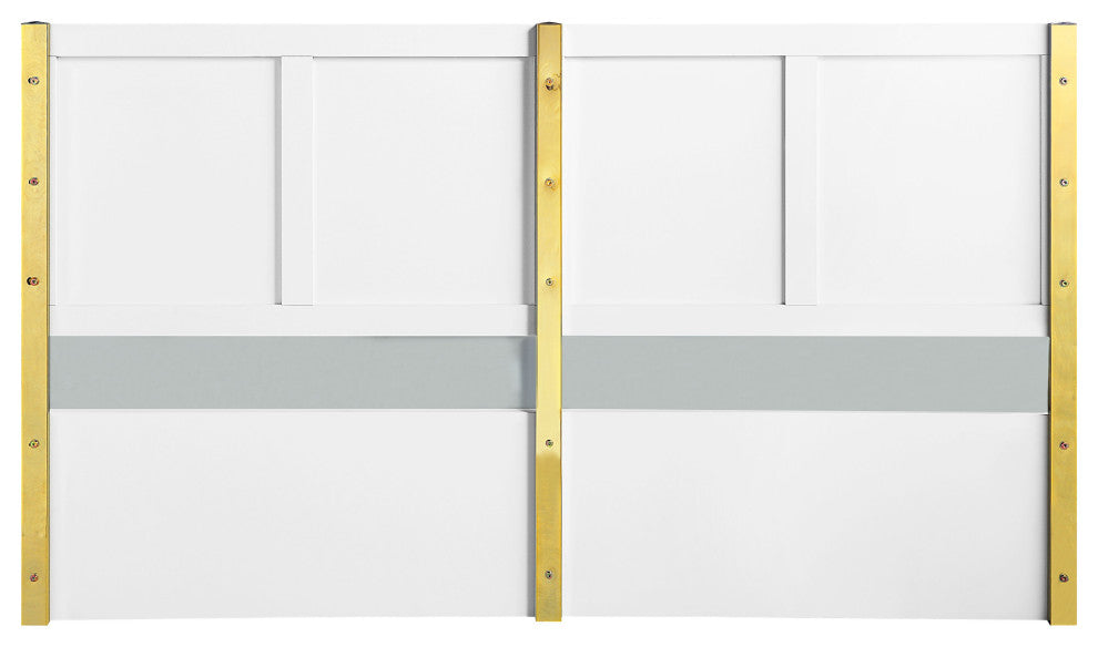 ACME Gaines Eastern King Bed, White High Gloss Finish
