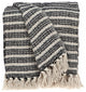 Black and Beige Striped Woven Handloom Throw Blanket