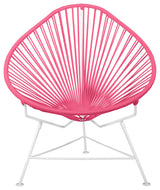 Junior Indoor/Outdoor Handmade Acapulco Chair, Pink Weave, White Frame