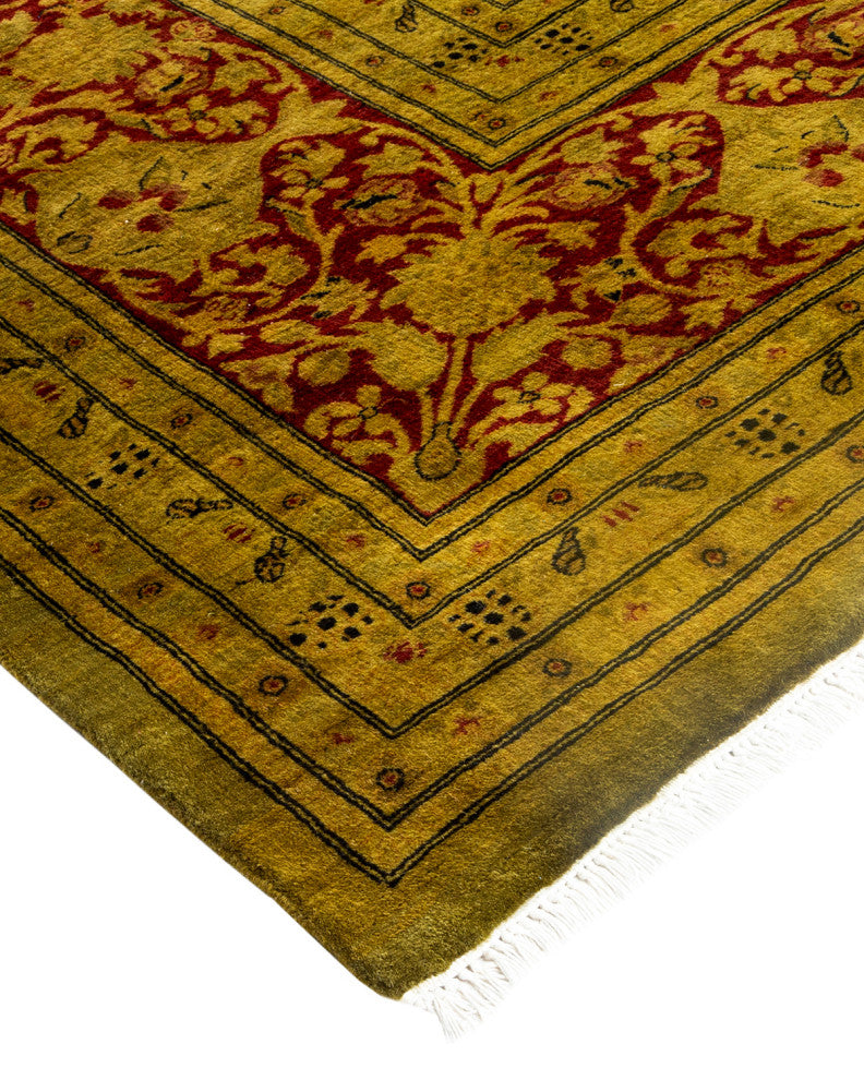 Fine Vibrance, One-of-a-Kind Hand-Knotted Area Rug Green, 9' 1" x 12' 0"