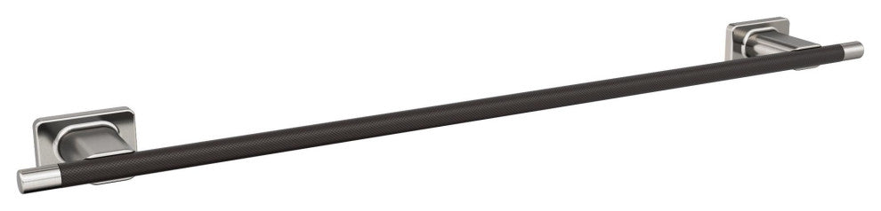Amerock Esquire Contemporary Towel Bar, Brushed Nickel/Oil-Rubbed Bronze, 24" Ce