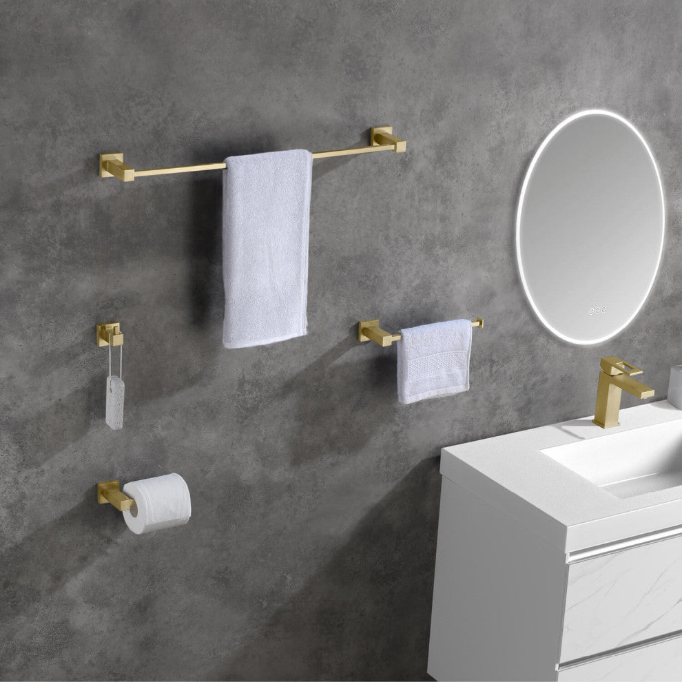 Cube 4 Piece Hardware Set, Brushed Gold, Brush Gold