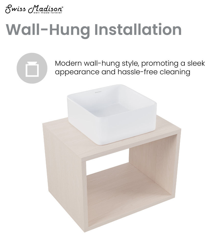 Concorde 24'' Wall-Hung Vanity, White Oak