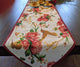 Seasonal Floral Woven Tapestry Table Runners, White Floral, 13x72
