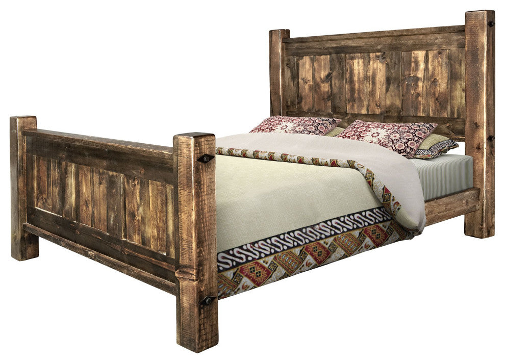 Big Sky Collection Rugged Sawn Panel Bed, Cal King, Provincial Stain