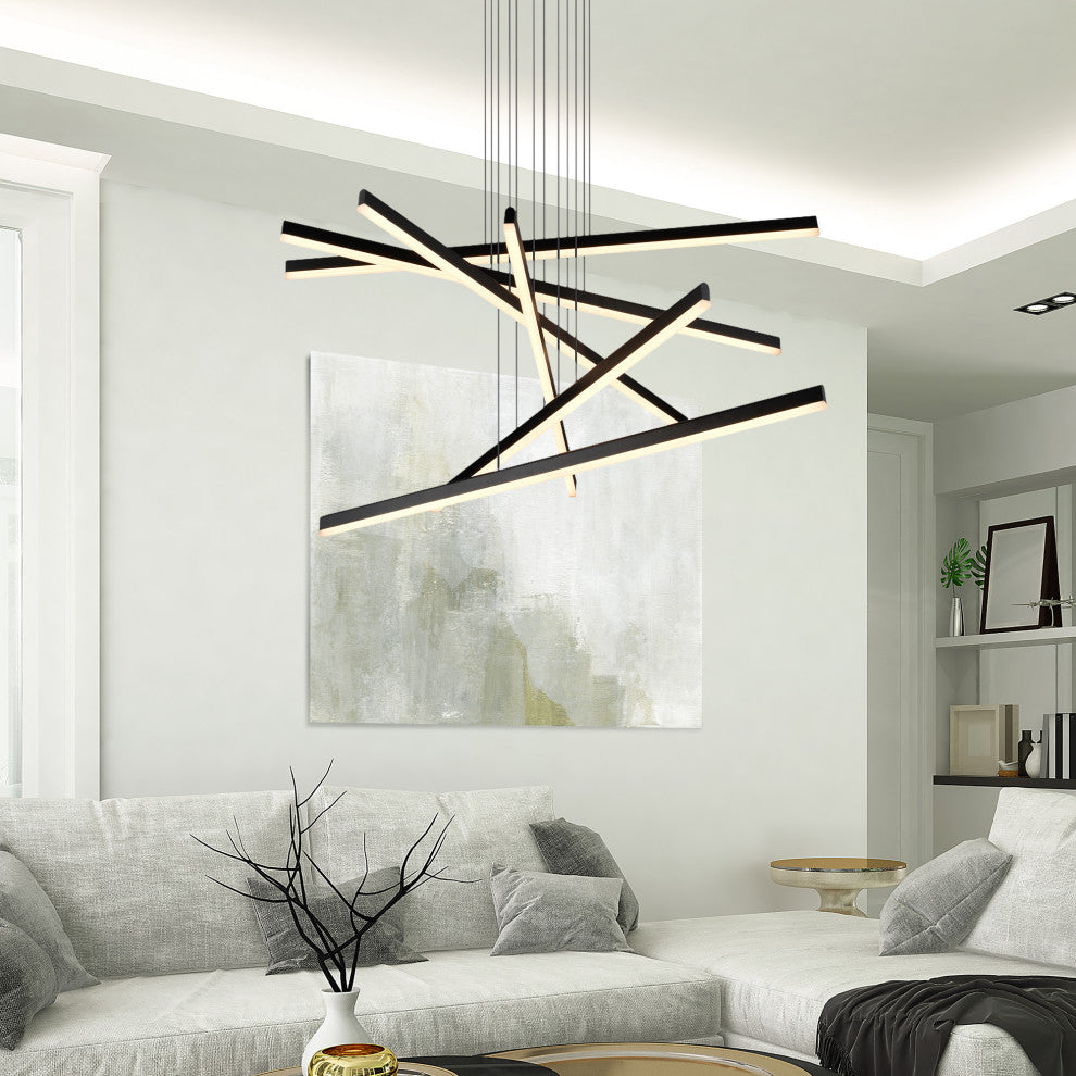32" ETL Certified Integrated LED Pendant Lighting Fixture, Black VMP25060BL