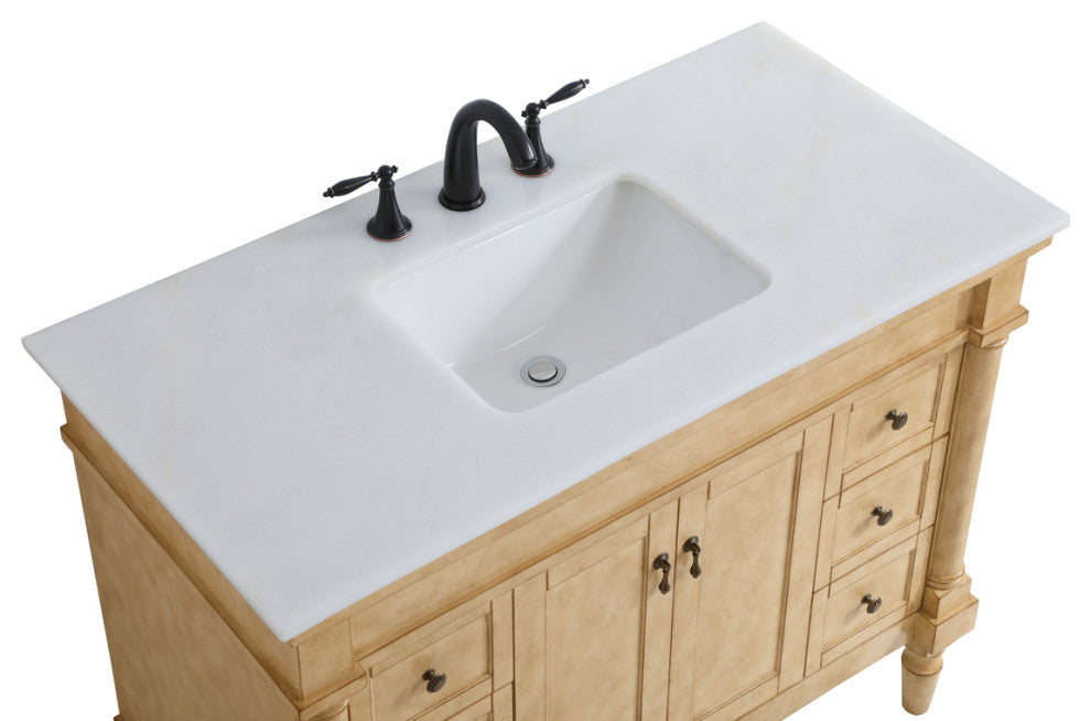 Lewis 42" Single Bathroom Vanity, Antique Beige