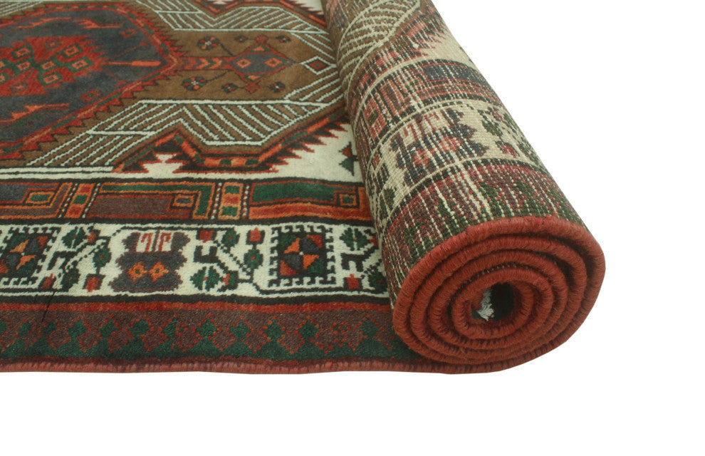 Fine Vintage Distressed Woraz Rust/Ivory Runner, 3'2x11'5