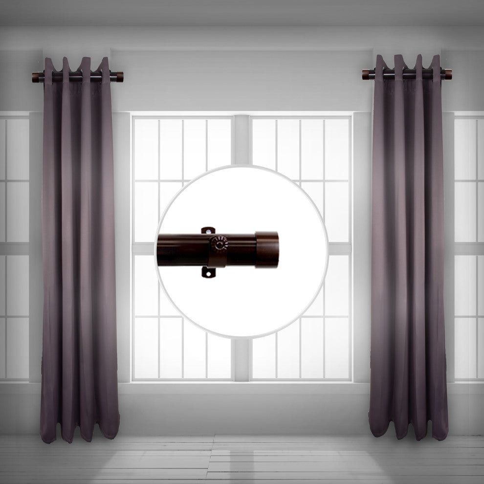 Collin 1.5" Side Curtain Rod, Cocoa, 24"