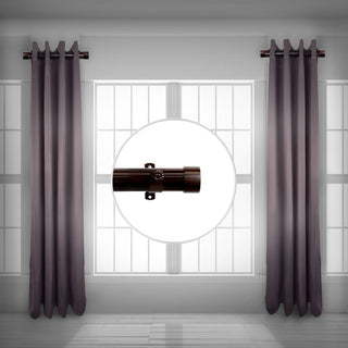 Collin 1.5" Side Curtain Rod, Cocoa, 24"
