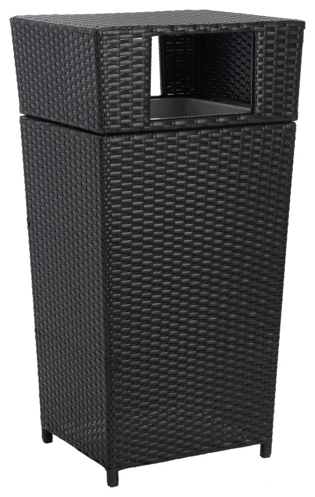 Safavieh Mazeli Outdoor Trash Bin Black
