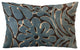 Plutus Blue Flower Velvet Paisley Luxury Throw Pillow, 26"x26"