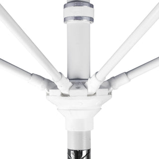 9' Matted White Collar Tilt Crank Aluminum Umbrella, Pacifica, Capri