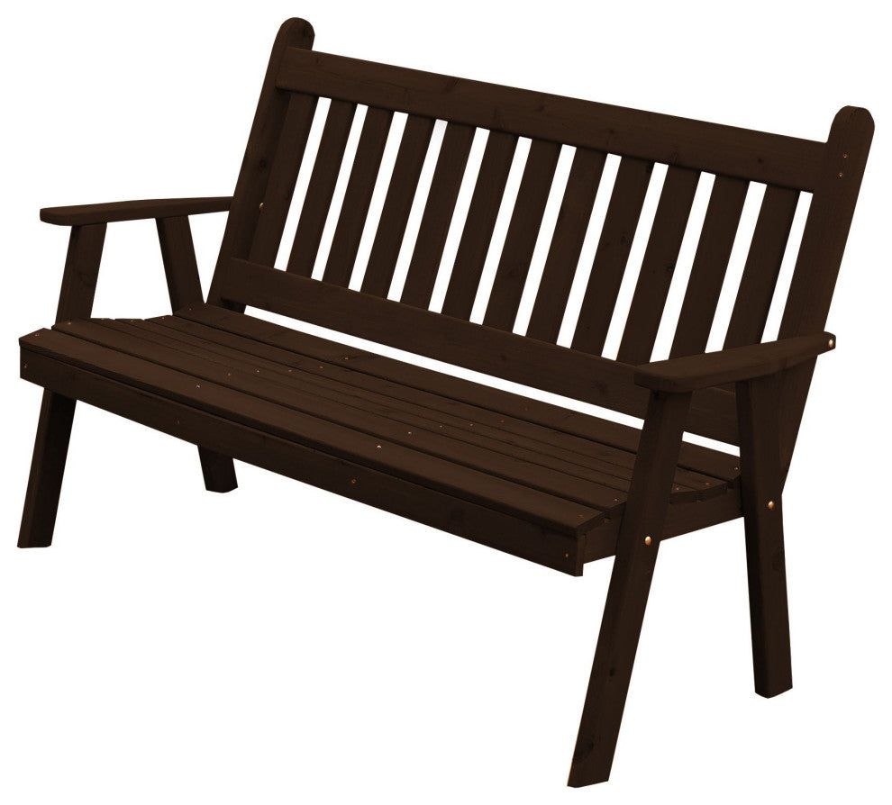 Cedar Traditional English Bench, Walnut Stain, 4 Foot
