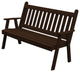 Cedar Traditional English Bench, Walnut Stain, 4 Foot