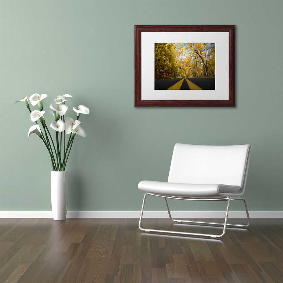 ''Autumn Along the Valley Parkway'' Matted Framed Canvas Art by Kurt Shaffer