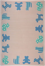 Kid Essentials Rug, Frisky Friends, Blue, 3'10"x5'4"