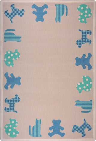 Kid Essentials Rug, Frisky Friends, Blue, 3'10"x5'4"