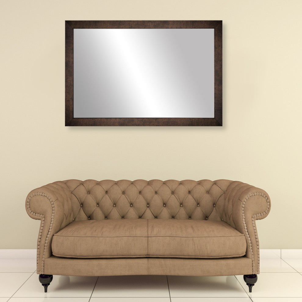 Meade Framed Wall Mirror, Ebony Bronze, 28"x24"