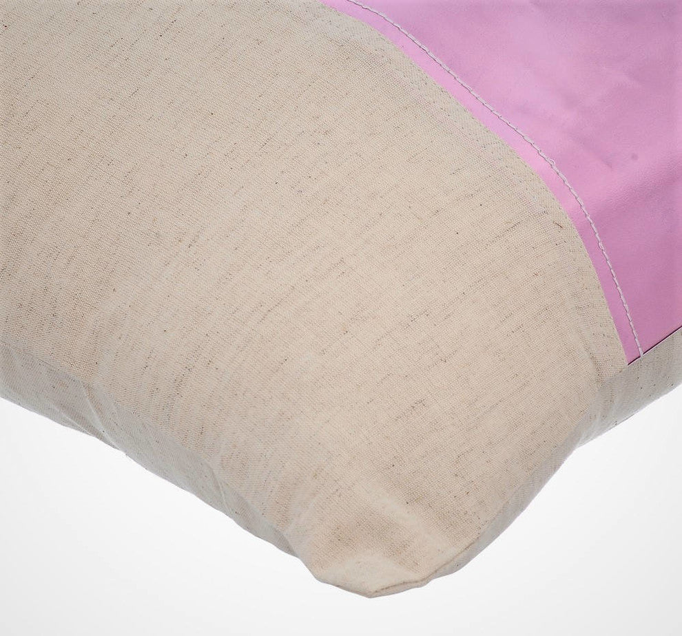 Pink Decorative Pillow Covers 18"x18" Faux Leather, Better Half Pink